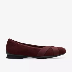Bailarinas de ante color merlot «Jazmynn Gem» para mujer