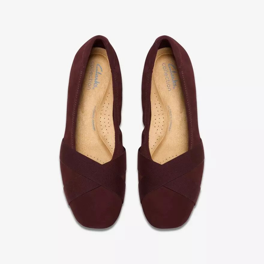 Bailarinas de ante color merlot «Jazmynn Gem» para mujer Bailarinas de ante color merlot «Jazmynn Gem» para mujer
