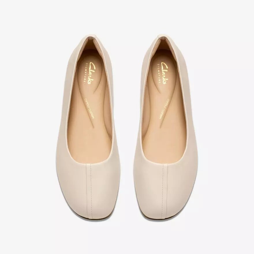Bailarinas de cuero color crema Livia Lily para mujer Bailarinas de cuero color crema Livia Lily para mujer