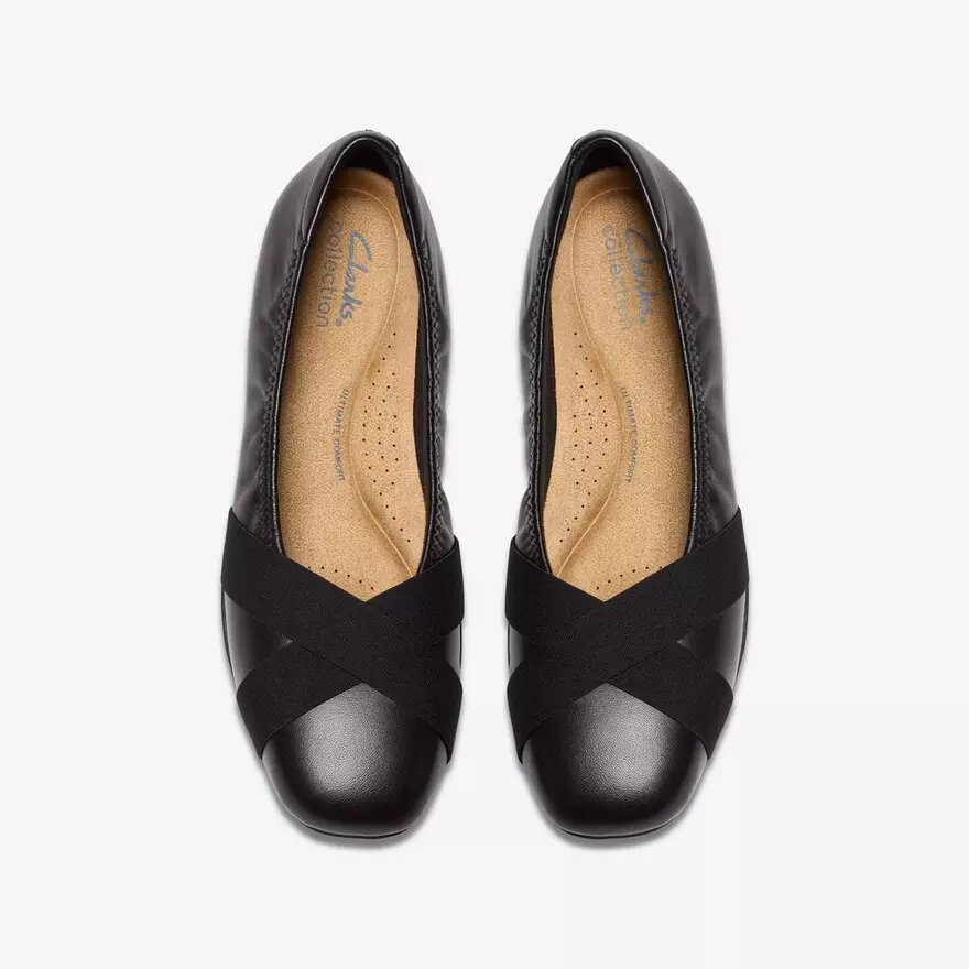 Bailarinas de cuero negro para mujer Jazmynn Gem Bailarinas de cuero negro para mujer Jazmynn Gem