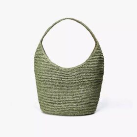 Bolso tote de paja verde Talia para mujer