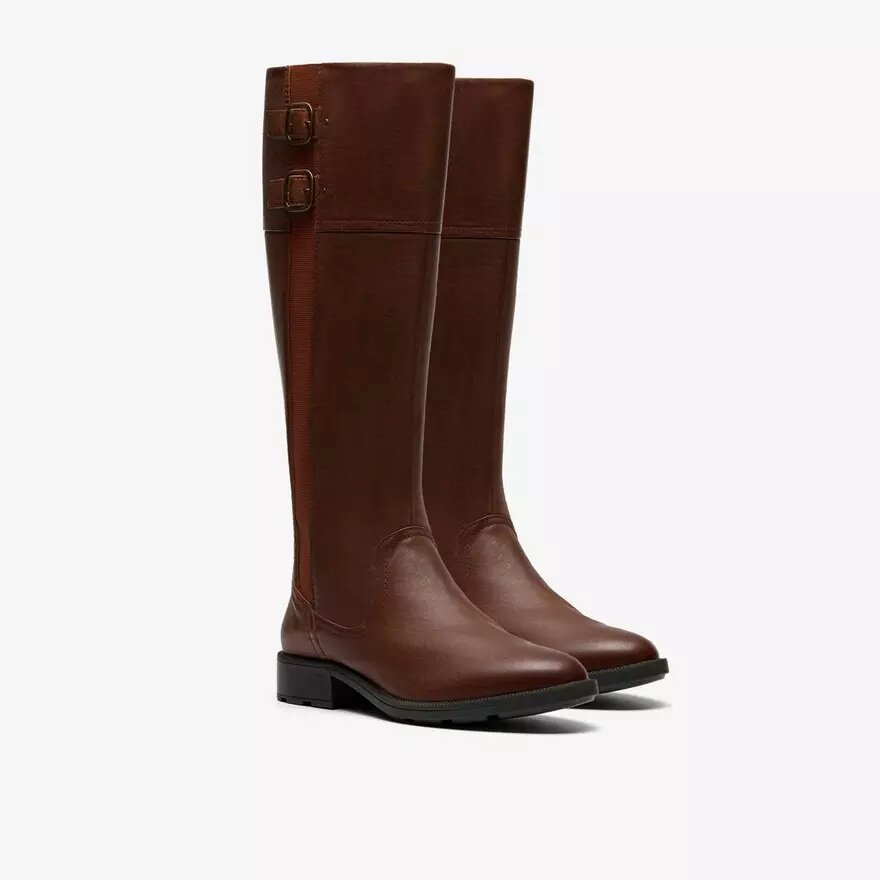 Botas altas Adalynn Hope para mujer, de cuero color «British Tan» Botas altas Adalynn Hope para mujer, de cuero color «British Tan»