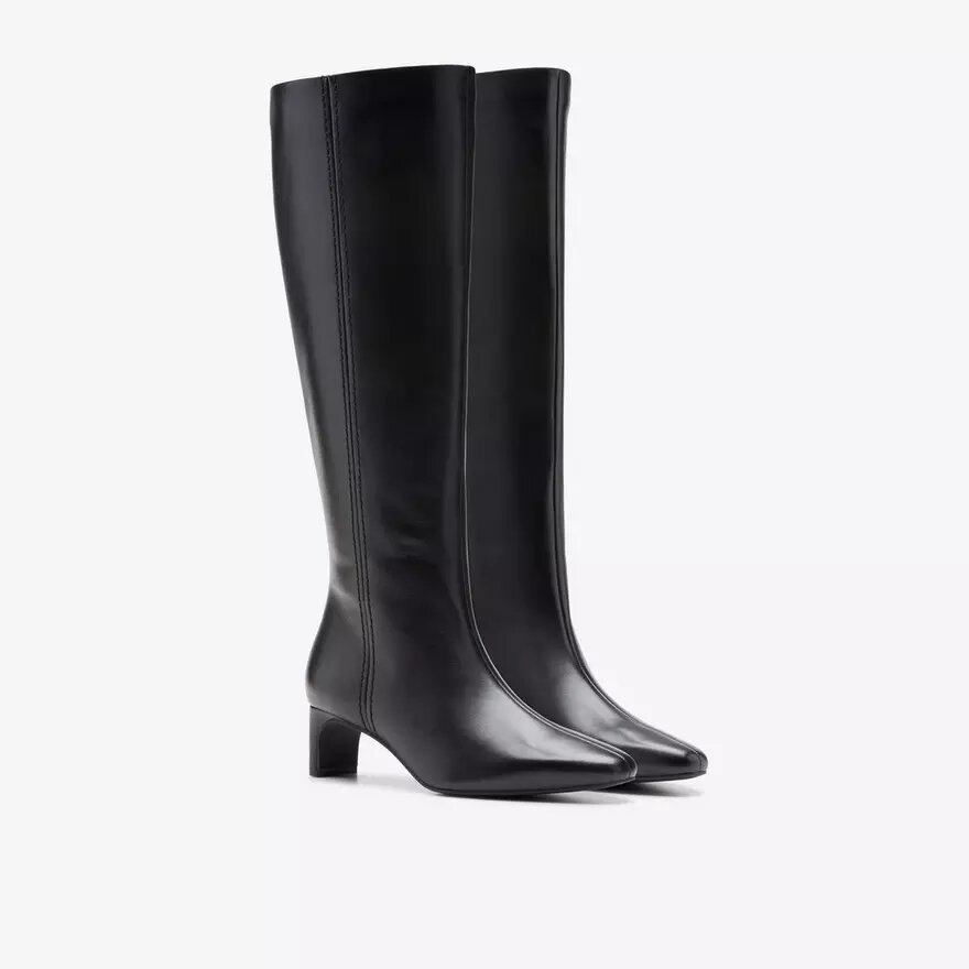 Botas altas de cuero negro hasta la rodilla para mujer Edina Tall (EE. UU.) Botas altas de cuero negro hasta la rodilla para mujer Edina Tall (EE. UU.)