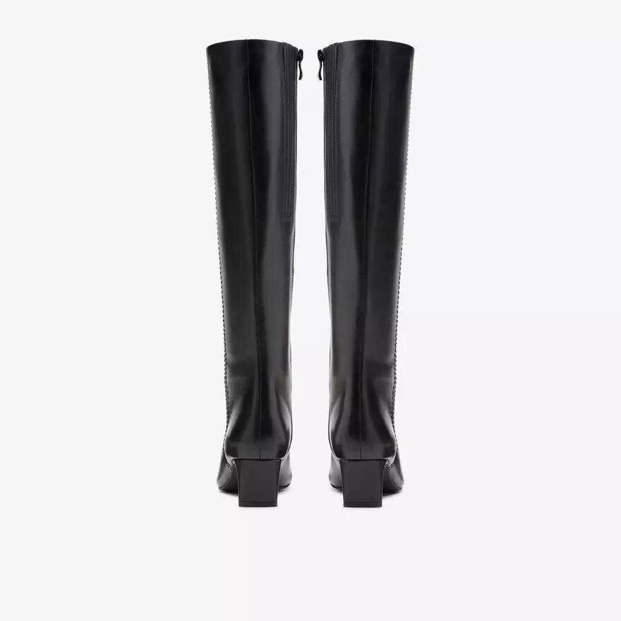 Botas altas de cuero negro hasta la rodilla para mujer Edina Tall (EE. UU.) Botas altas de cuero negro hasta la rodilla para mujer Edina Tall (EE. UU.)