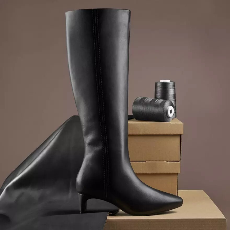 Botas altas de cuero negro hasta la rodilla para mujer Edina Tall (EE. UU.) Botas altas de cuero negro hasta la rodilla para mujer Edina Tall (EE. UU.)