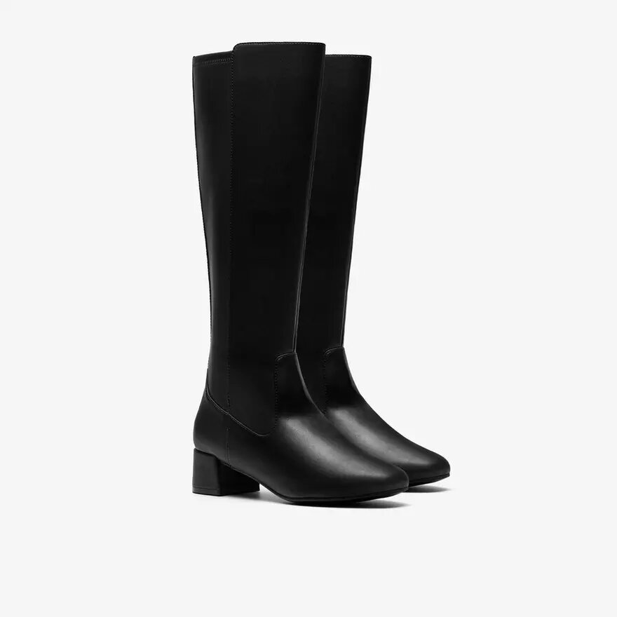 Botas altas de mujer Iridessa Glow de cuero negro hasta la rodilla Botas altas de mujer Iridessa Glow de cuero negro hasta la rodilla