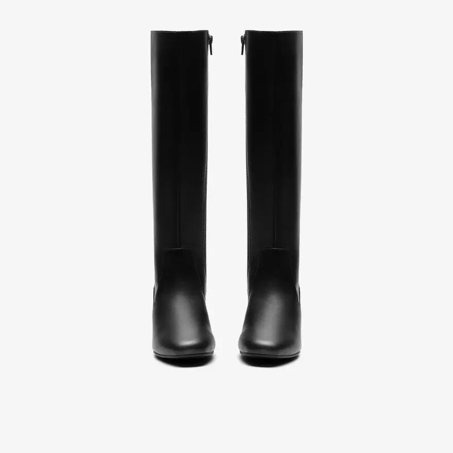Botas altas de mujer Iridessa Glow de cuero negro hasta la rodilla Botas altas de mujer Iridessa Glow de cuero negro hasta la rodilla