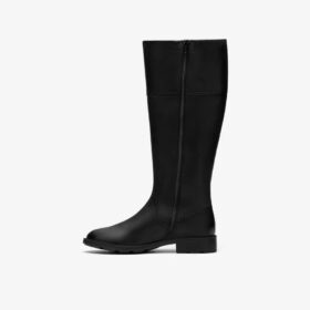 Botas altas hasta la rodilla de cuero negro Adalynn Hope para mujer
