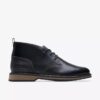 Botas Chukka Monahan para hombre, negras y de piel lisa Botas Chukka Monahan para hombre, negras y de piel lisa