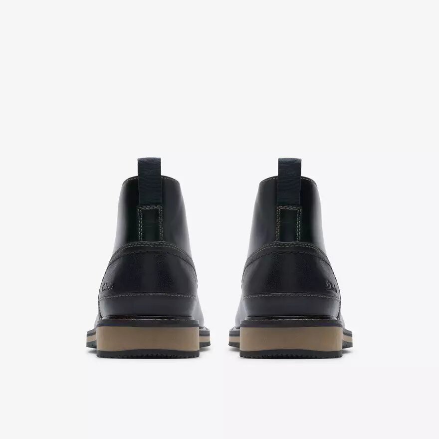 Botas Chukka Monahan para hombre, negras y de piel lisa Botas Chukka Monahan para hombre, negras y de piel lisa