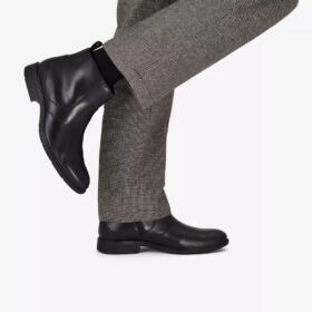 Botas de vestir Steadwell Zip de cuero negro para hombre