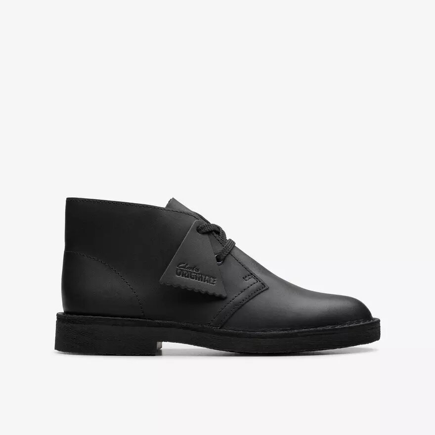 Botas Desert Boot para niños mayores, de piel negra, de EE. UU. Botas Desert Boot para niños mayores, de piel negra, de EE. UU.