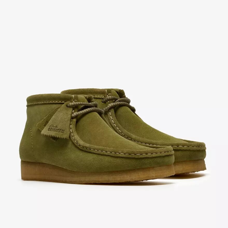 Botas Wallabee para hombre en ante verde Botas Wallabee para hombre en ante verde