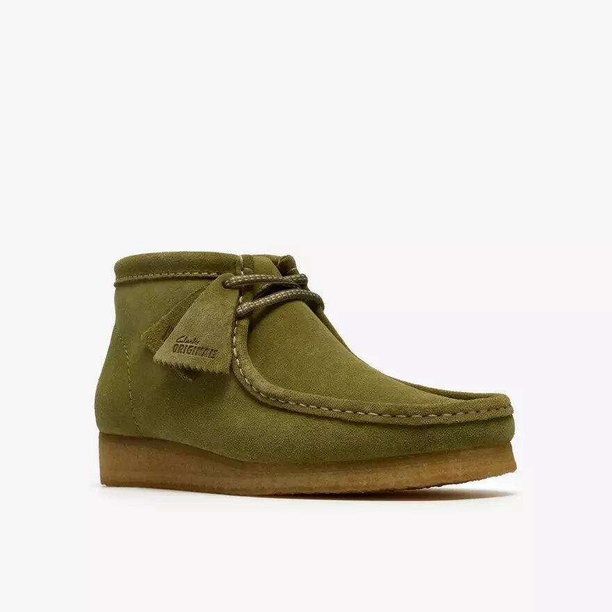Botas Wallabee para hombre en ante verde Botas Wallabee para hombre en ante verde
