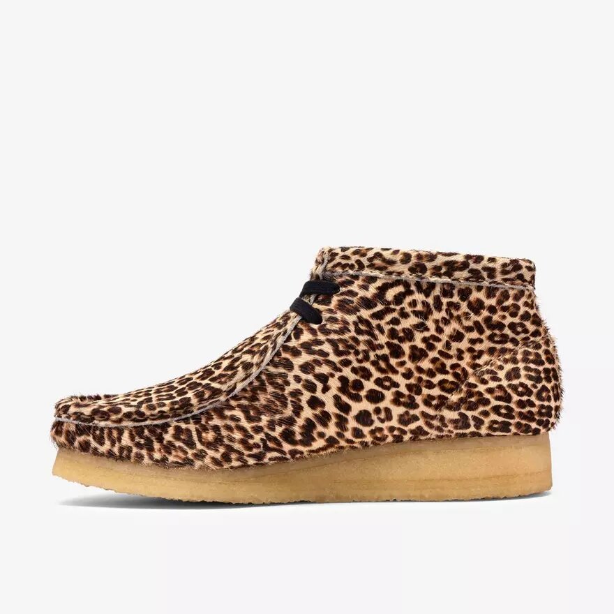 Botas Wallabee para mujer con estampado de leopardo Botas Wallabee para mujer con estampado de leopardo