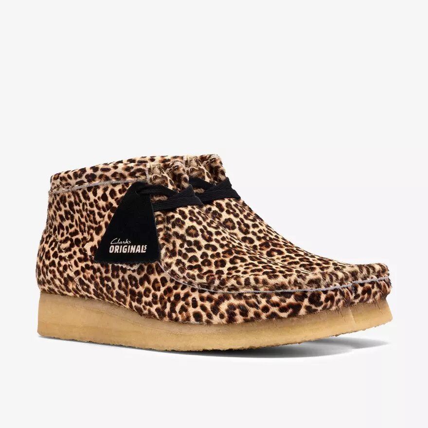 Botas Wallabee para mujer con estampado de leopardo Botas Wallabee para mujer con estampado de leopardo