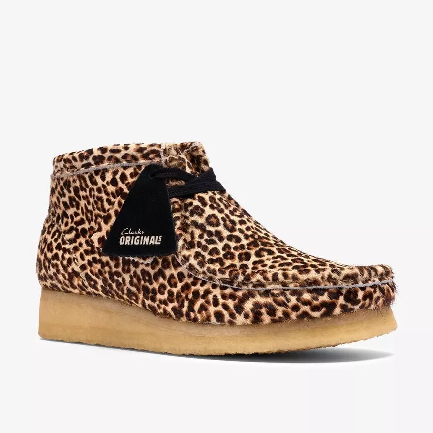 Botas Wallabee para mujer con estampado de leopardo Botas Wallabee para mujer con estampado de leopardo