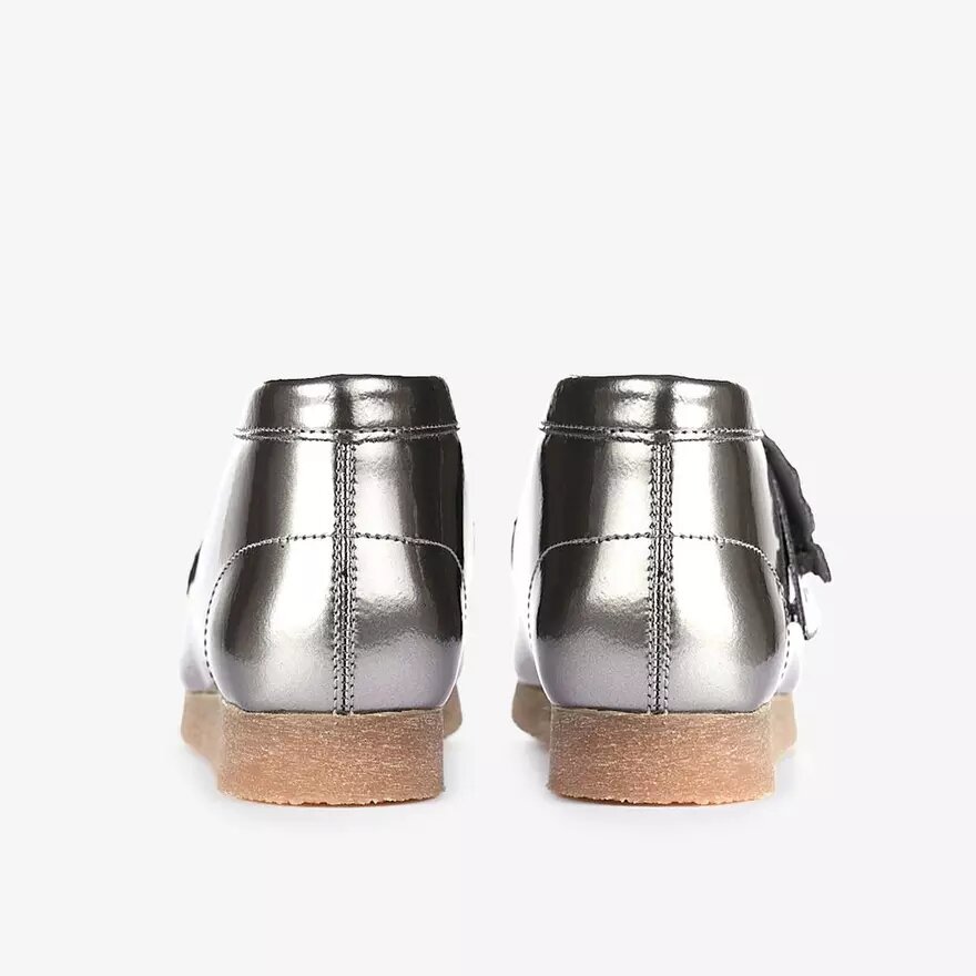 Botas Wallabee para niño: Wallabees de charol plateado para niños mayores Botas Wallabee para niño: Wallabees de charol plateado para niños mayores