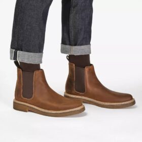 Botines Chelsea Clarkdale Easy de cuero encerado para hombre