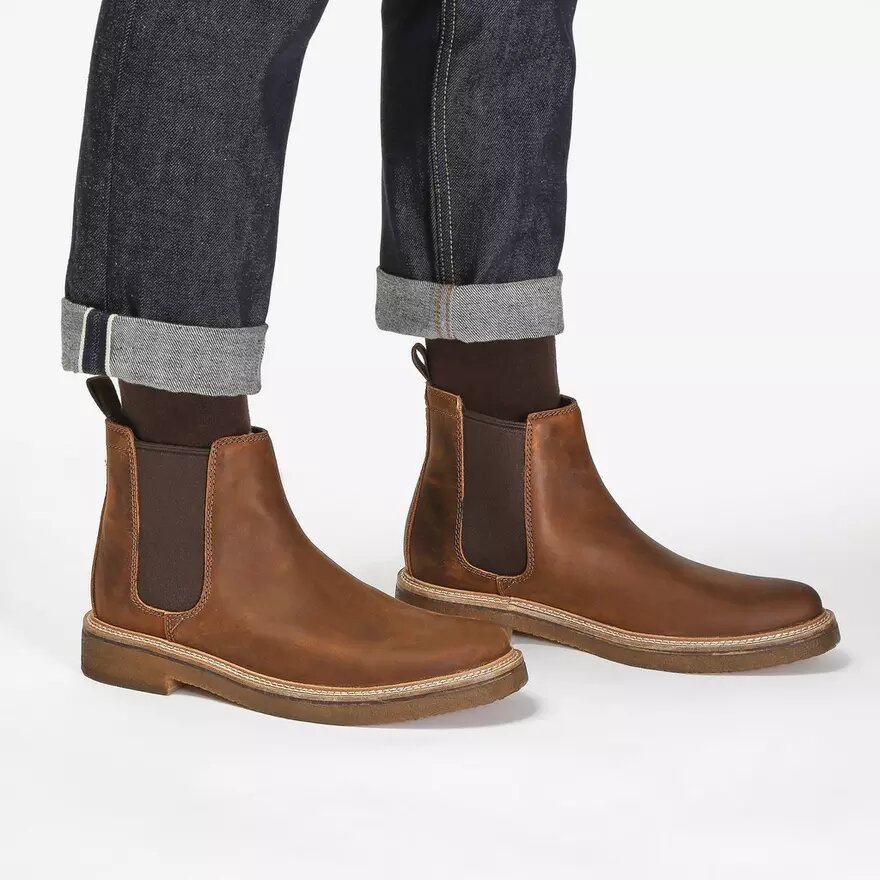 Botines Chelsea Clarkdale Easy de cuero encerado para hombre Botines Chelsea Clarkdale Easy de cuero encerado para hombre
