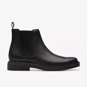 Botines Chelsea Clarkdale Easy de cuero negro para hombre