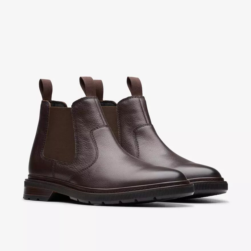 Botines Chelsea de cuero marrón oscuro para hombre Burchill Up Botines Chelsea de cuero marrón oscuro para hombre Burchill Up