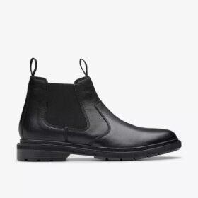 Botines Chelsea de cuero negro para hombre Burchill Up