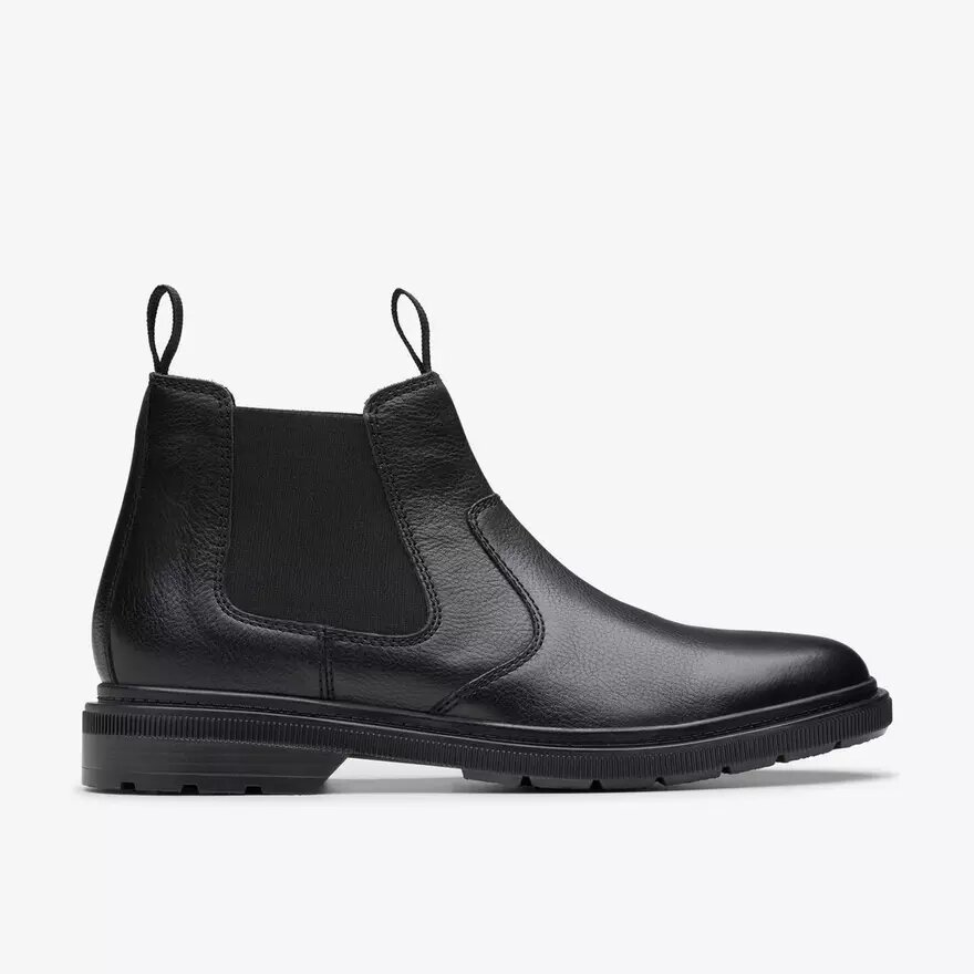 Botines Chelsea de cuero negro para hombre Burchill Up Botines Chelsea de cuero negro para hombre Burchill Up