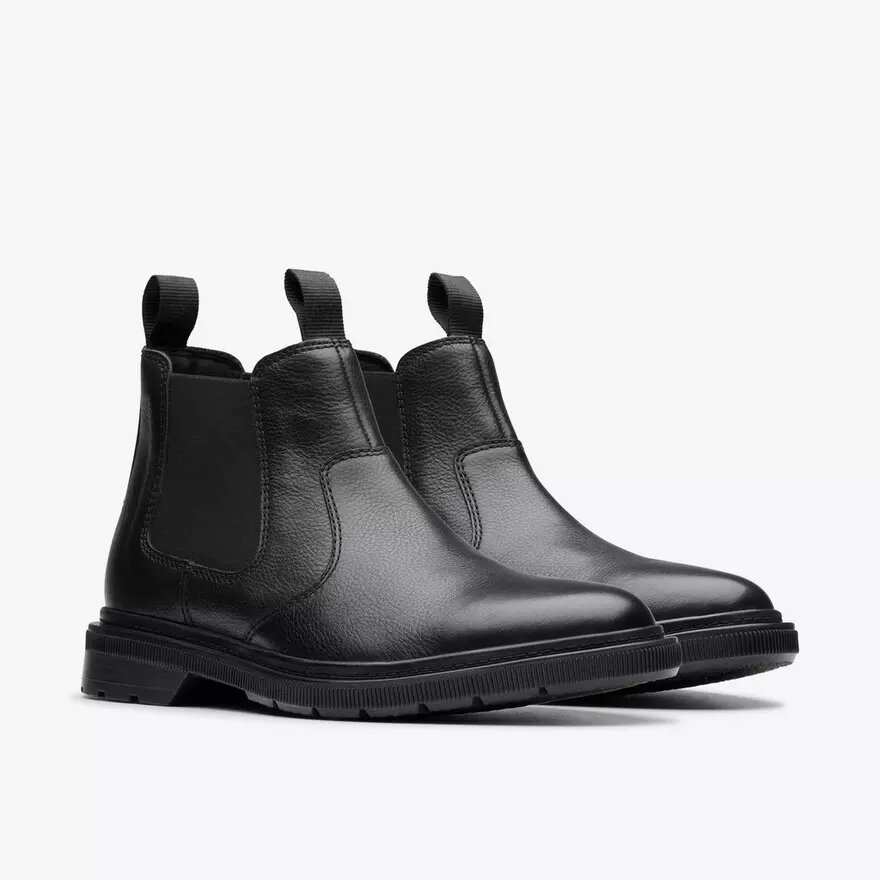 Botines Chelsea de cuero negro para hombre Burchill Up Botines Chelsea de cuero negro para hombre Burchill Up
