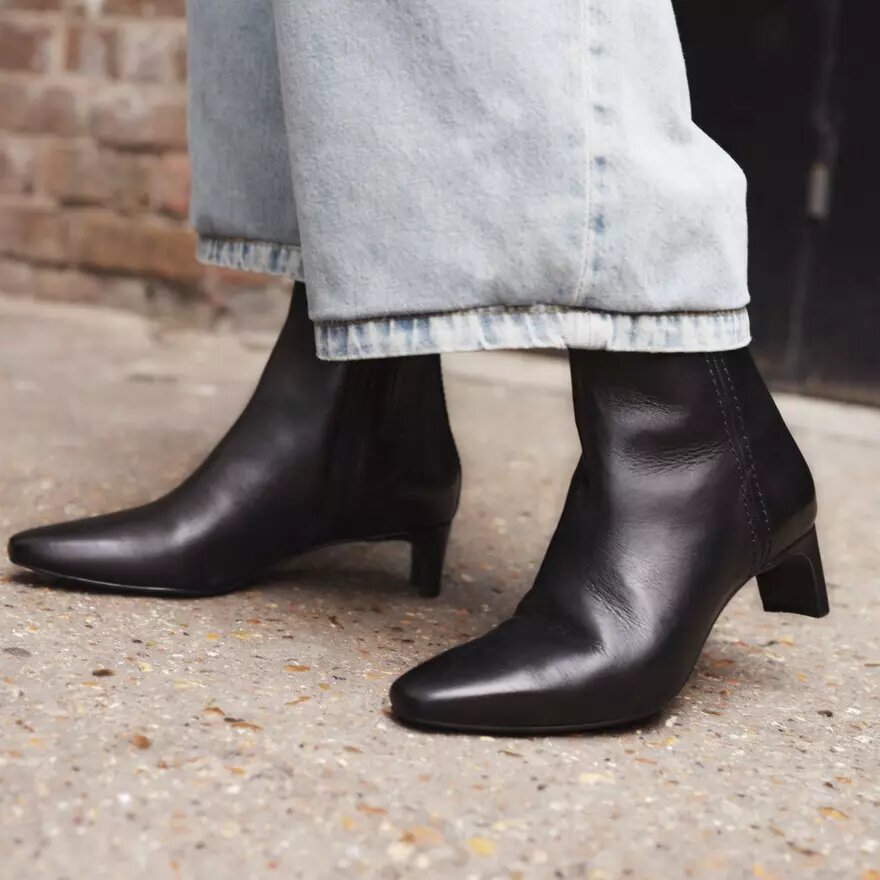 Botines de cuero negro Edina Up para mujer Botines de cuero negro Edina Up para mujer
