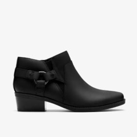 Botines de mujer Danyelle Gema de piel aceitada negra