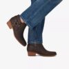 Botines de mujer Danyelle Gema en piel aceitada color topo