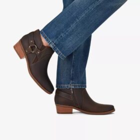 Botines de mujer Danyelle Gema en piel aceitada color topo