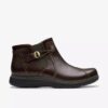 Botines de piel marrón oscuro Certina Joy para mujer