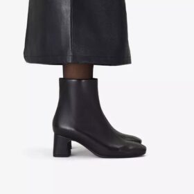 Botines Fernie Zip de cuero negro para mujer