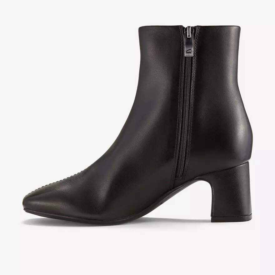 Botines Fernie Zip de cuero negro para mujer Botines Fernie Zip de cuero negro para mujer