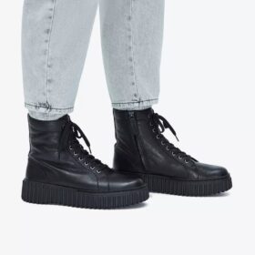 Botines Torhill Rise de piel negra para mujer (EE. UU.)