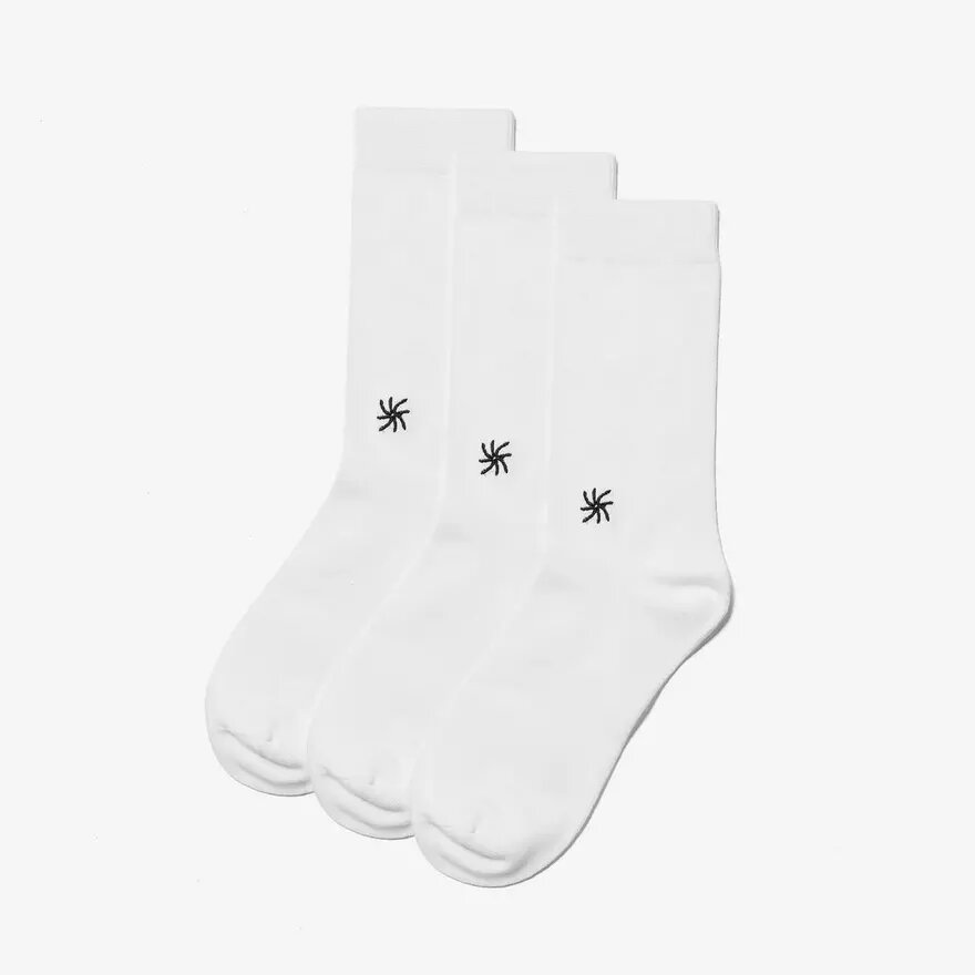 Calcetines blancos de caña media Cloud Steppers, paquete de 3 Calcetines blancos de caña media Cloud Steppers, paquete de 3