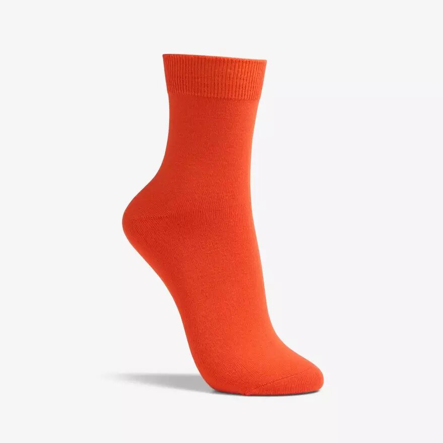 Calcetines de mujer de caña media lisos de color naranja Calcetines de mujer de caña media lisos de color naranja