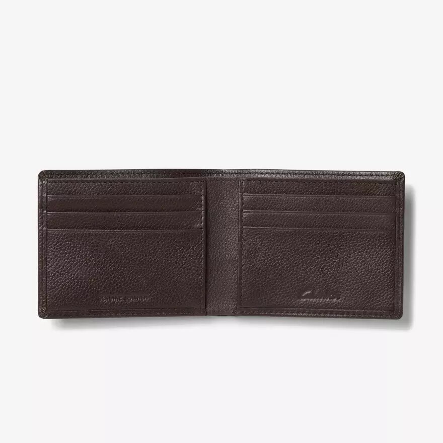 Cartera clásica para hombre «Pebble» plegable y delgada, marrón, EE. UU. Cartera clásica para hombre «Pebble» plegable y delgada, marrón, EE. UU.