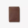 Cartera para hombre con pinza para billetes ancha, de piel granulada, marrón, EE. UU. Cartera para hombre con pinza para billetes ancha, de piel granulada, marrón, EE. UU.
