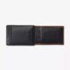 Cartera para hombre con pinza para billetes ancha, de piel granulada, marrón, EE. UU. Cartera para hombre con pinza para billetes ancha, de piel granulada, marrón, EE. UU.