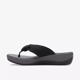 Chanclas Arla Glison para mujer, de tejido negro Cloudsteppers™