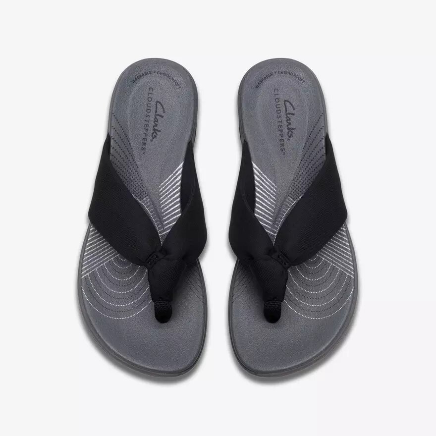 Chanclas Arla Glison para mujer, de tejido negro Cloudsteppers™ Chanclas Arla Glison para mujer, de tejido negro Cloudsteppers™