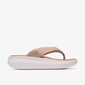 Chanclas Solevana Post para mujer en color arena