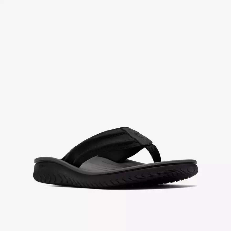 Chanclas Wesley Surf de cuero negro para hombre Chanclas Wesley Surf de cuero negro para hombre