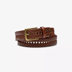 Cinturón de cuero trenzado para hombre