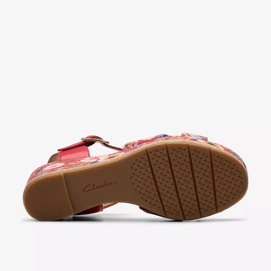Cuñas «Chicly Floral» con estampado rojo para mujer Cuñas «Chicly Floral» con estampado rojo para mujer