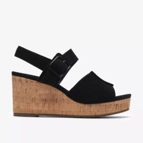 Cuñas de ante negro «Sabina Dream» para mujer