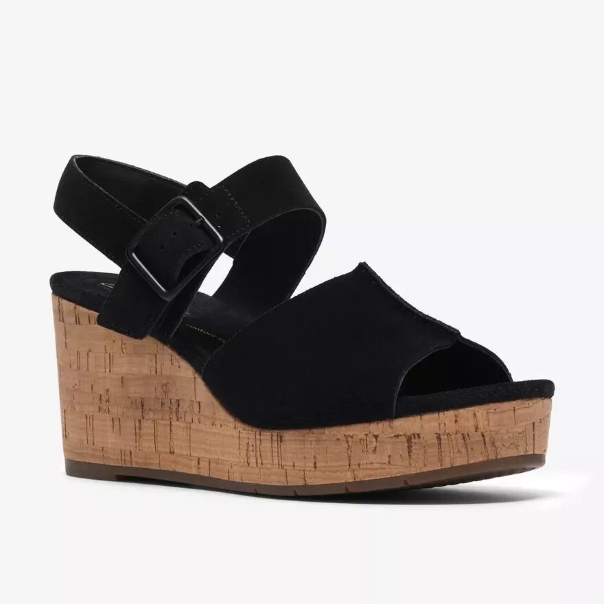 Cuñas de ante negro «Sabina Dream» para mujer Cuñas de ante negro «Sabina Dream» para mujer